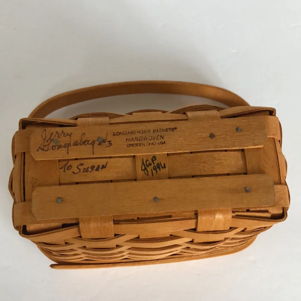 Longaberger 1996 Edition Dresden Tour Basket With Plastic Insert And Wood Lid